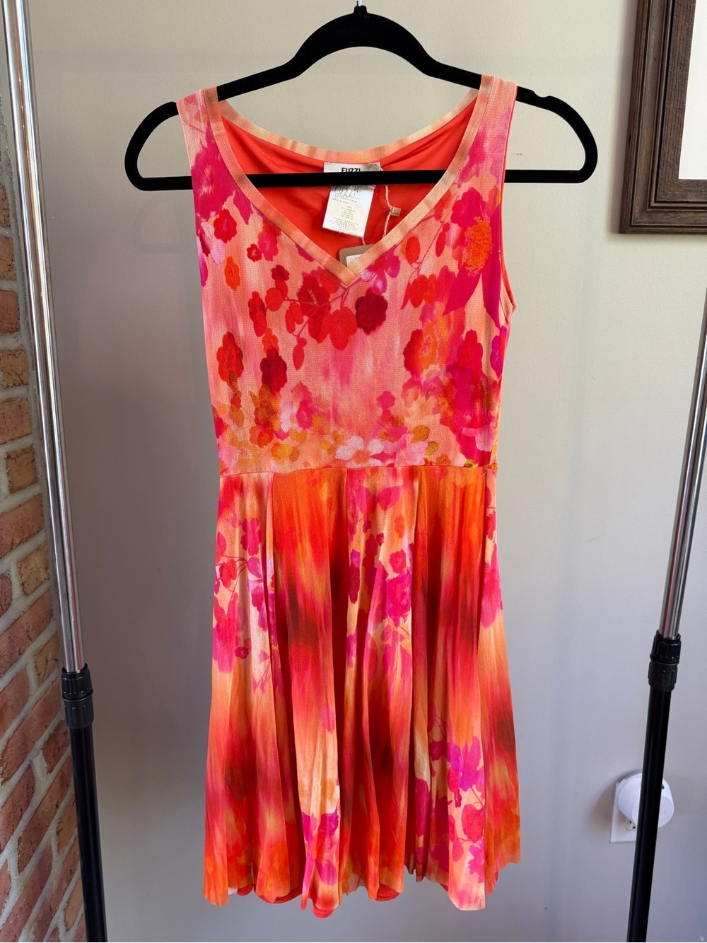 Y2K FUZZI Coral Pink Floral Slip Dress Fairycore Cottagecore